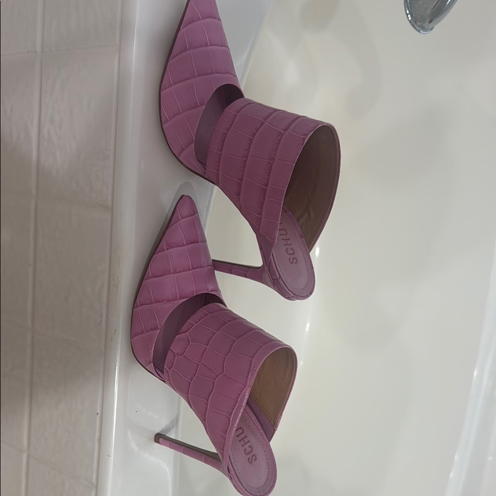 SCHUTZ Pink Stiletto Heels with Ankle Strap